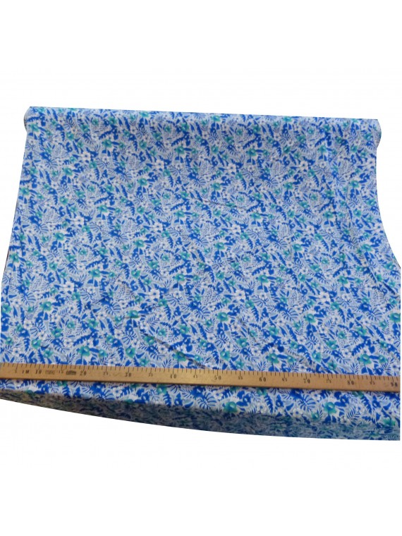 Tissu bleu petites fleurs canopée
