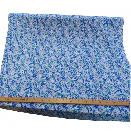 Tissu bleu petites fleurs canopée
