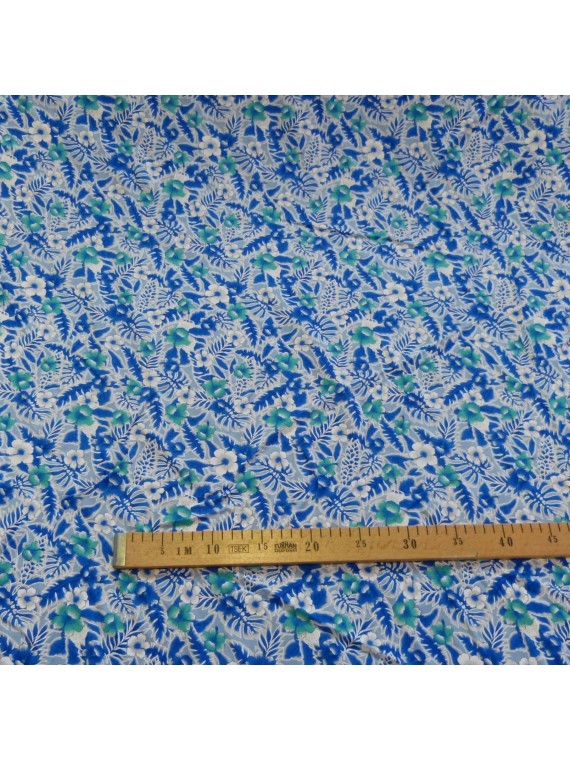 Tissu bleu petites fleurs canopée