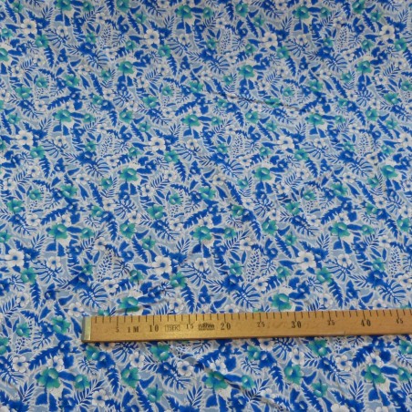 Tissu bleu petites fleurs canopée