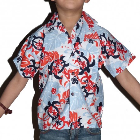 Chemise hawaïenne tortue enfant 