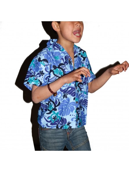 Chemise hawaïenne tortue enfant 