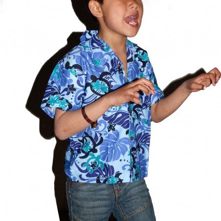 Chemise hawaïenne tortue enfant 