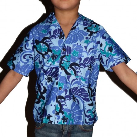Chemise hawaïenne tortue enfant 