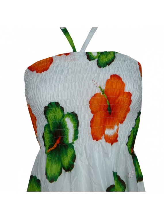 Robe blanche hibiscus bicolor