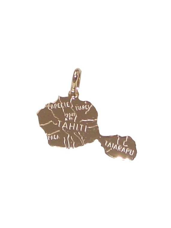 Pendentif Petite carte tahiti Argent