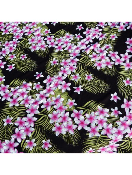 Tissu noir frangipane forest