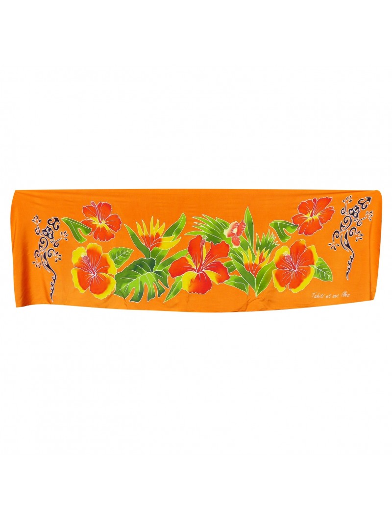 Mini paréo Orange, écharpe margouillat