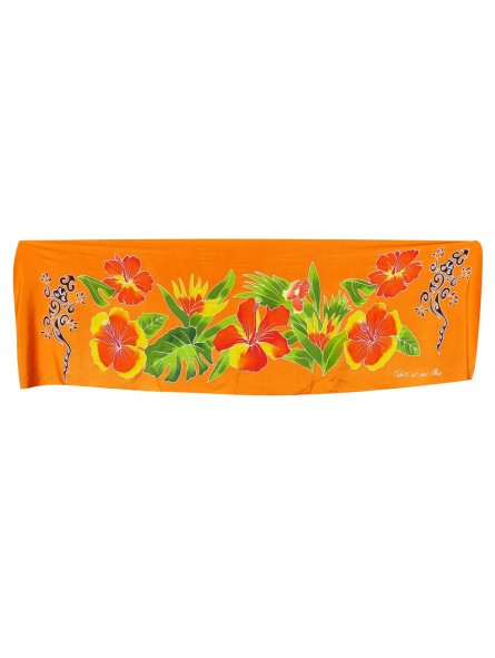 Mini paréo Orange, écharpe margouillat