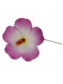 Hibiscus Blanc et violet sur tige métale