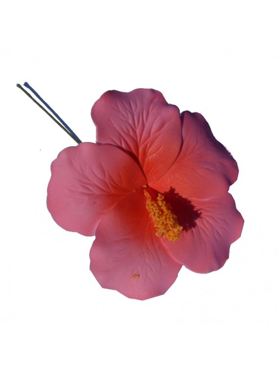 Hibiscus rose sur tige métale