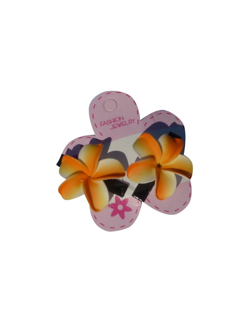 Mini barrette à cheveux frangipane orange
