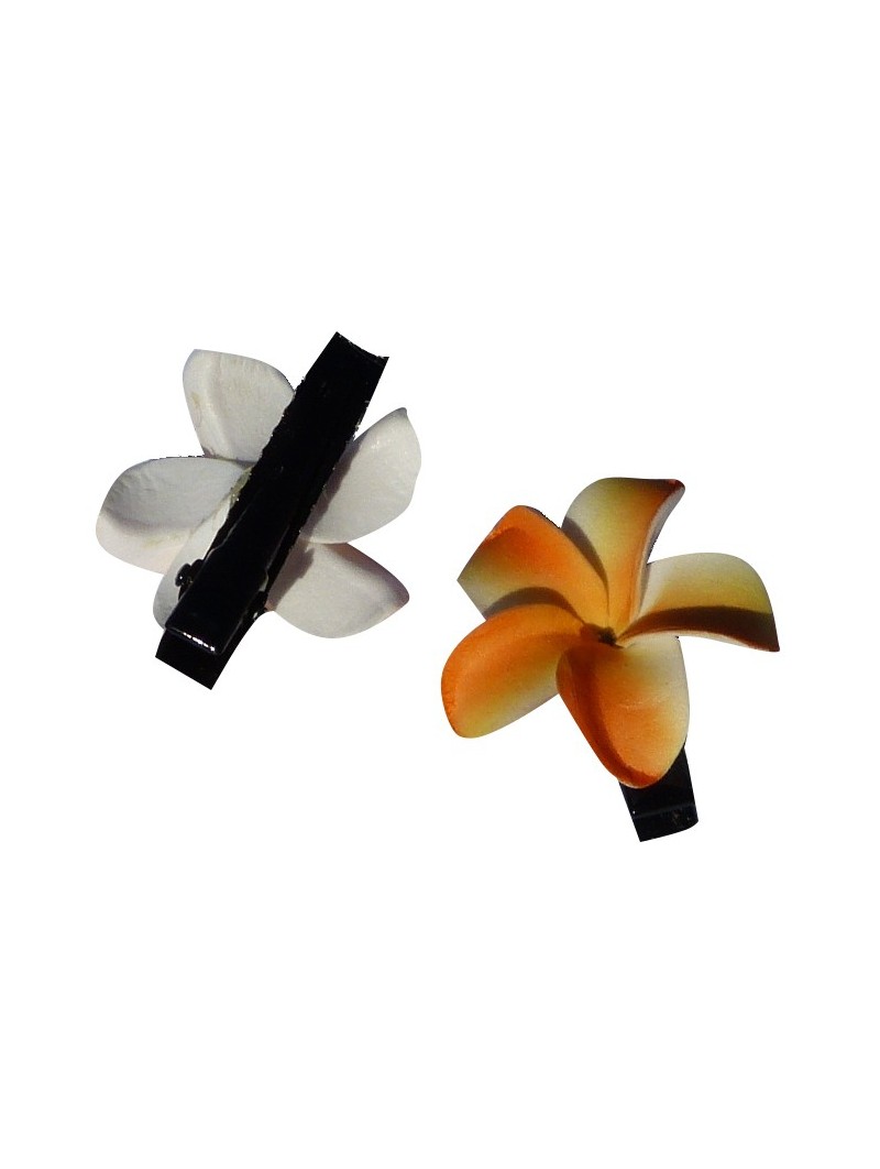 Mini barrette à cheveux frangipane orange
