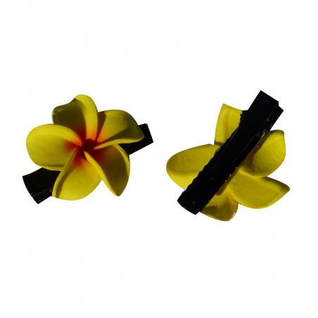 Mini barrette à cheveux frangipane Jaune