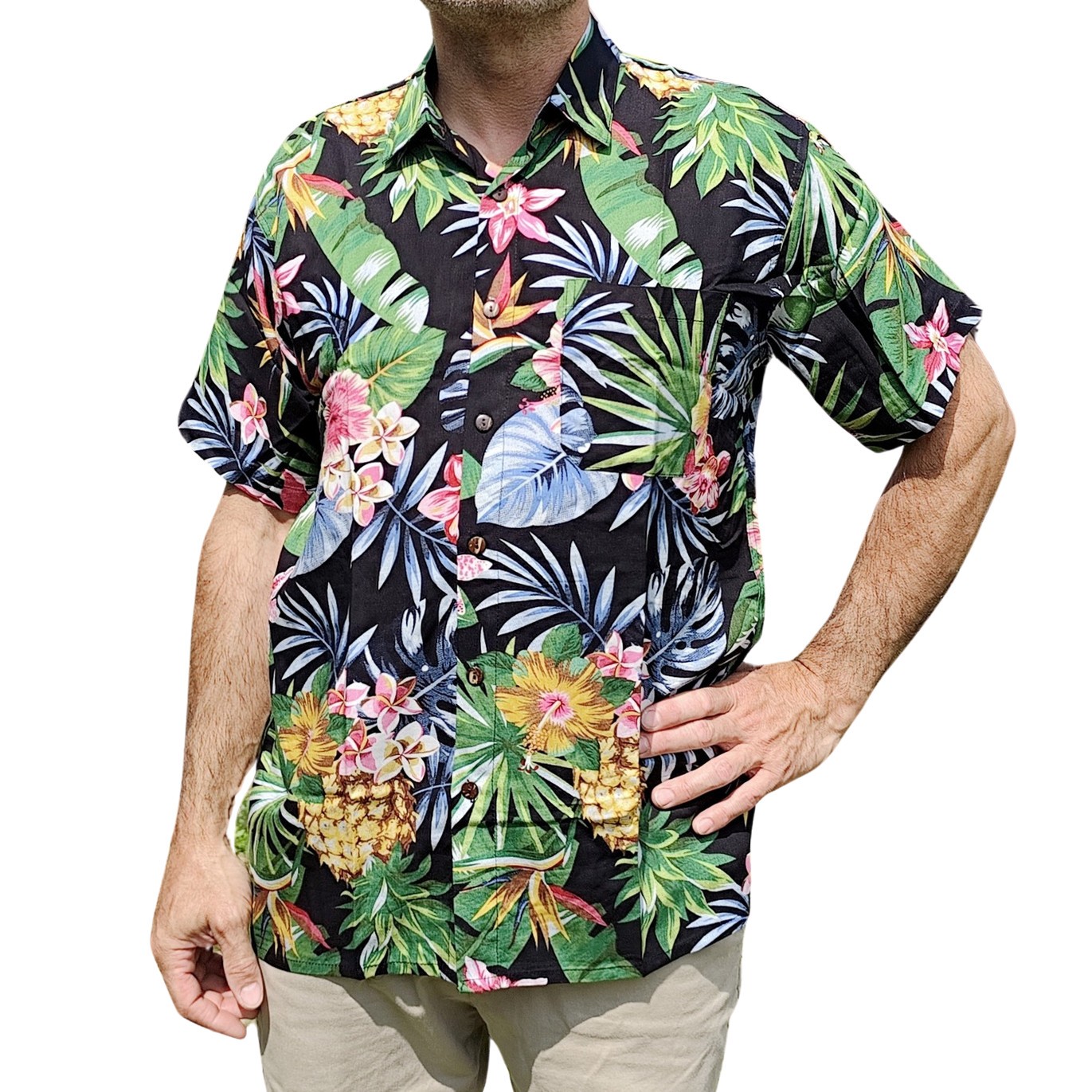 chemise-hawa-enne-motifs-fleurs-et-fleurs-ananas-noir